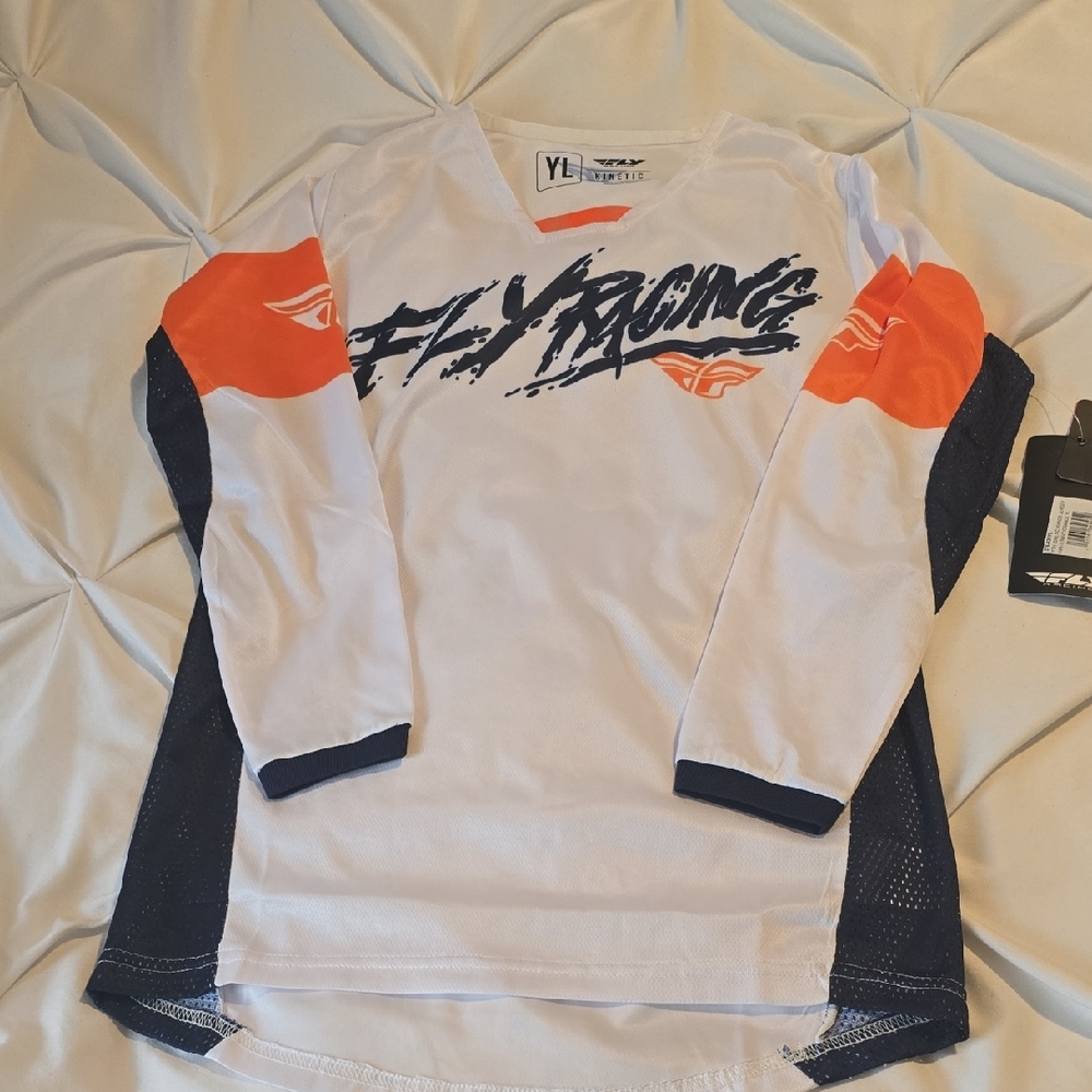 White and Orange Athletic Jerseys with Breathable Fabric